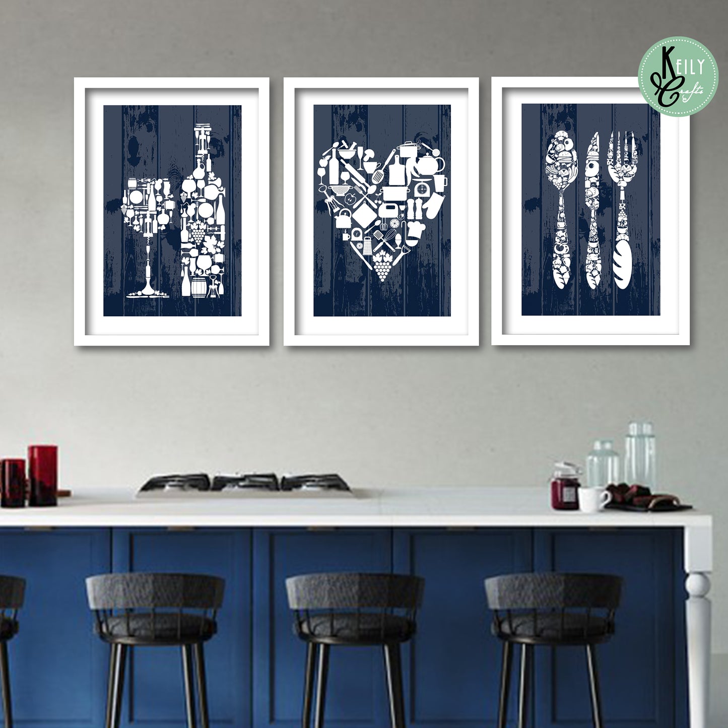 Blue Kitchen Wall Art