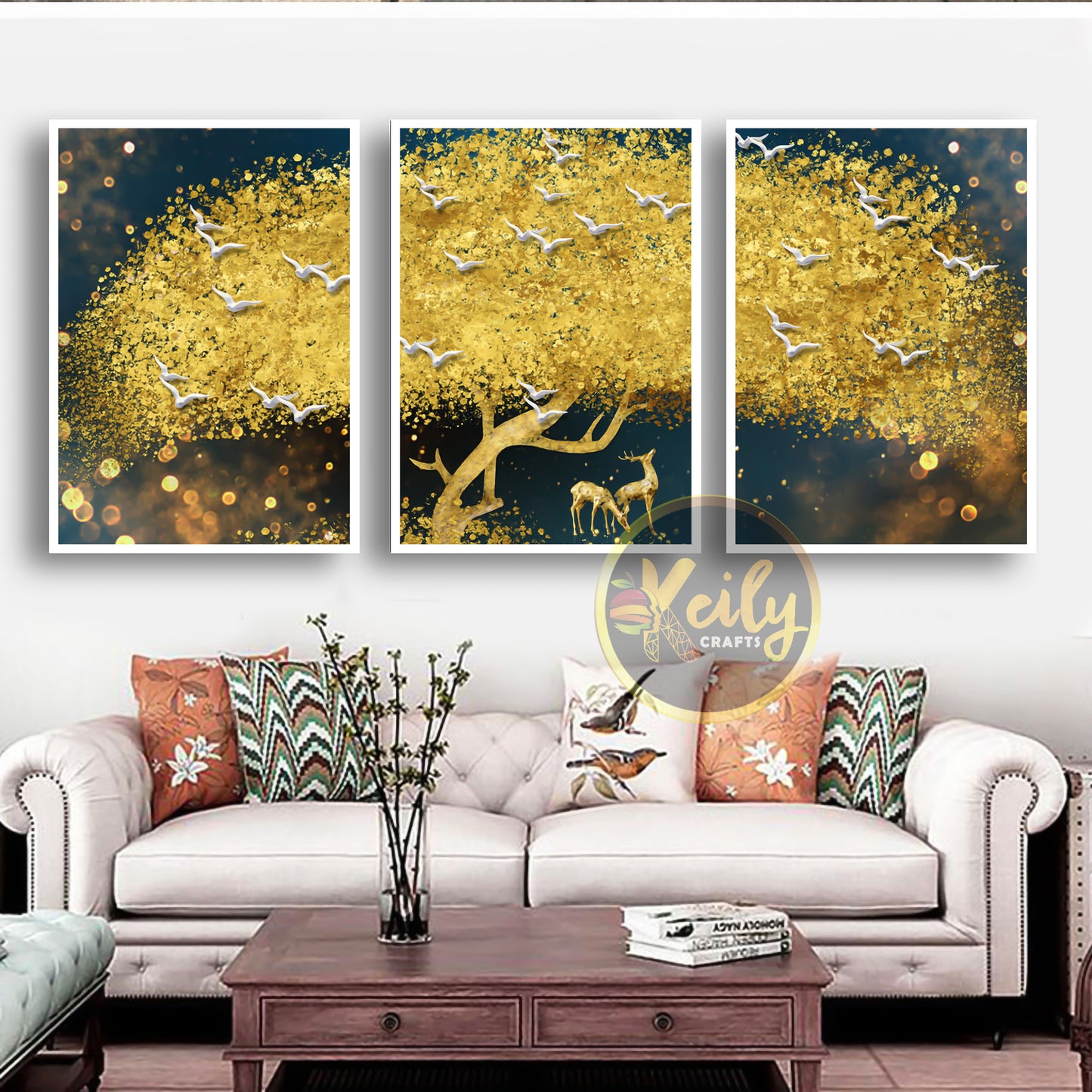 Golden Tree With Birds