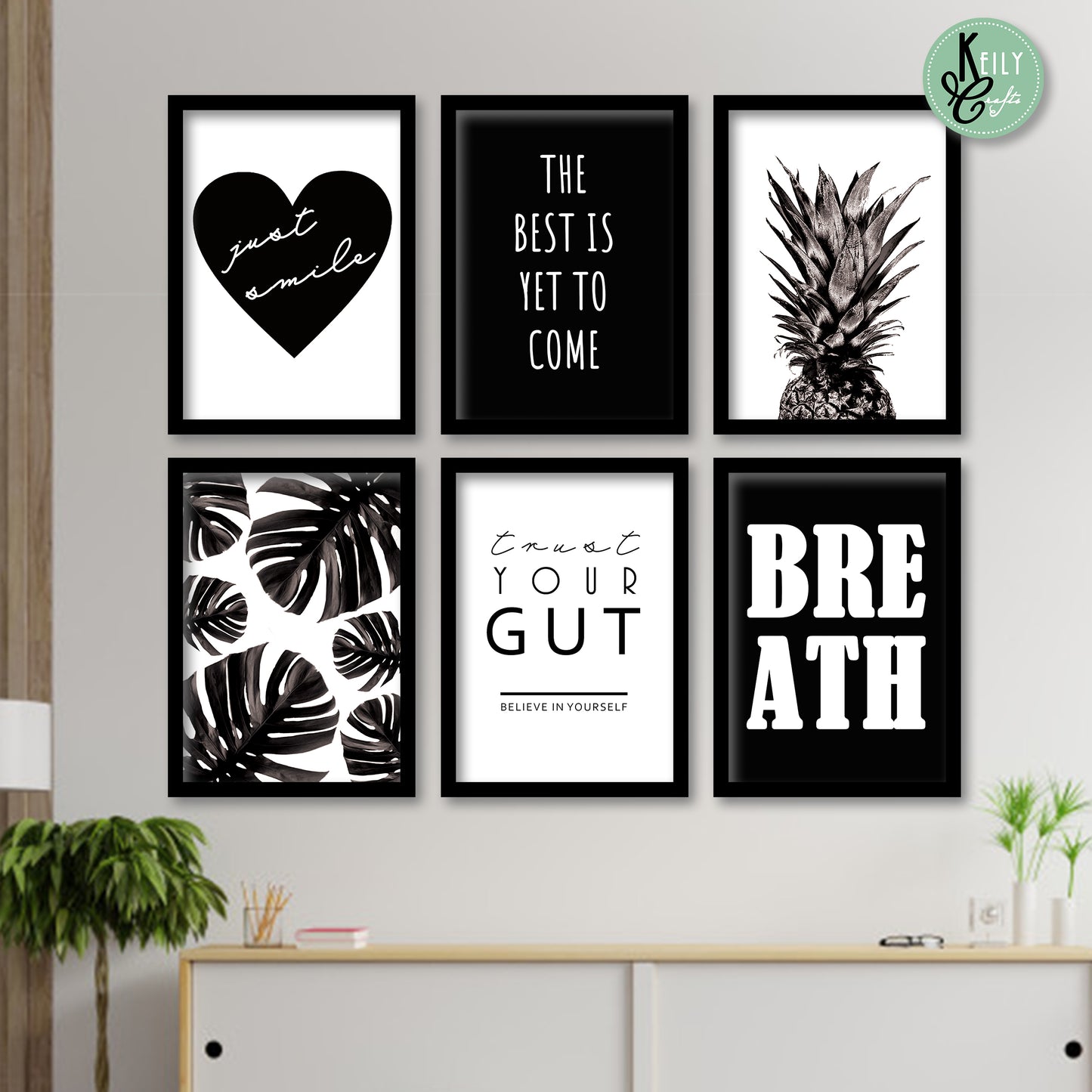 The Best Is Yet To Come - Set of 6 Framed Prints Wall Art Home Decor