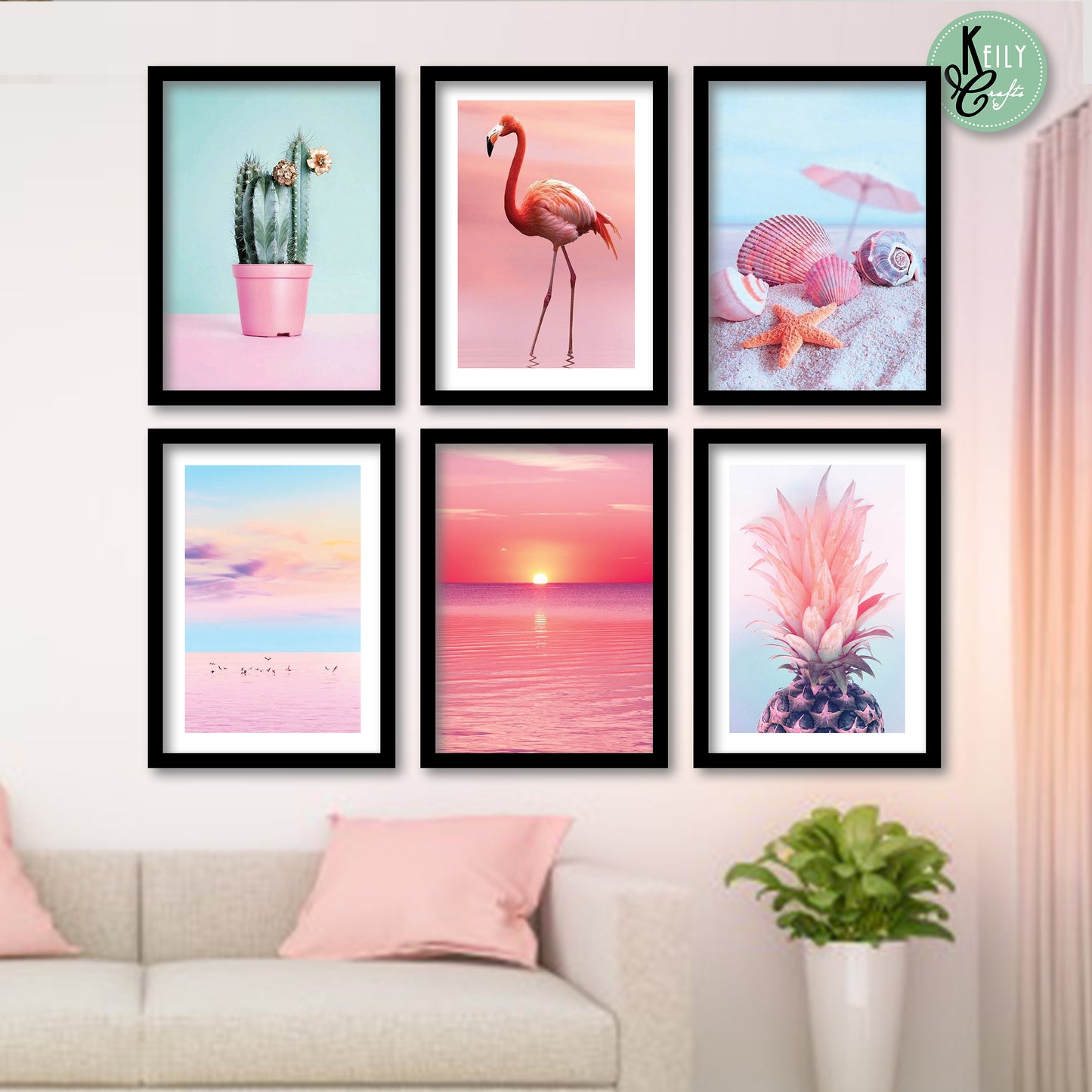 Tropical Nature - Set of 6 Framed Prints Wall Art Home Decor