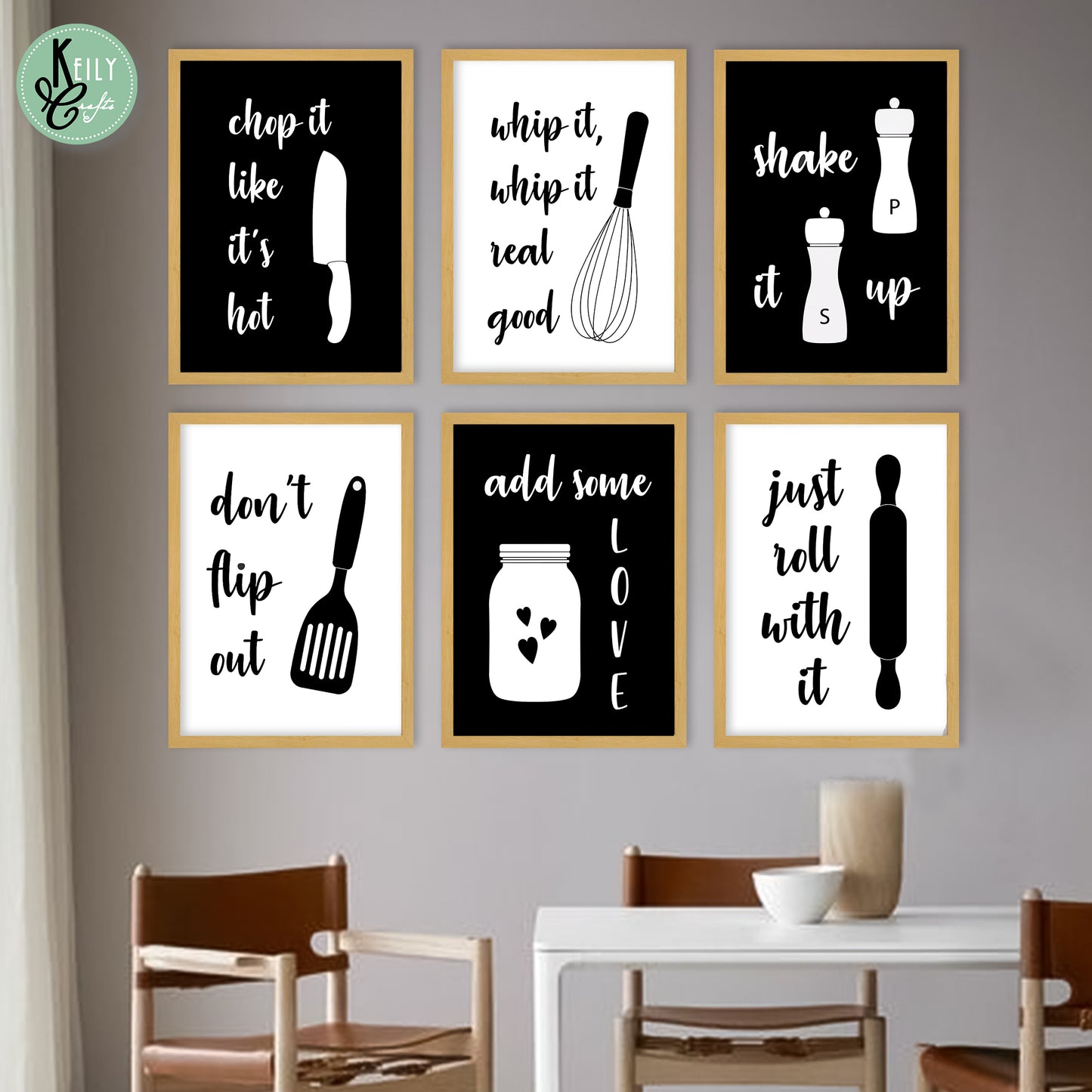 Shake It Up - Set of 6 Framed Prints Wall Art Home Decor