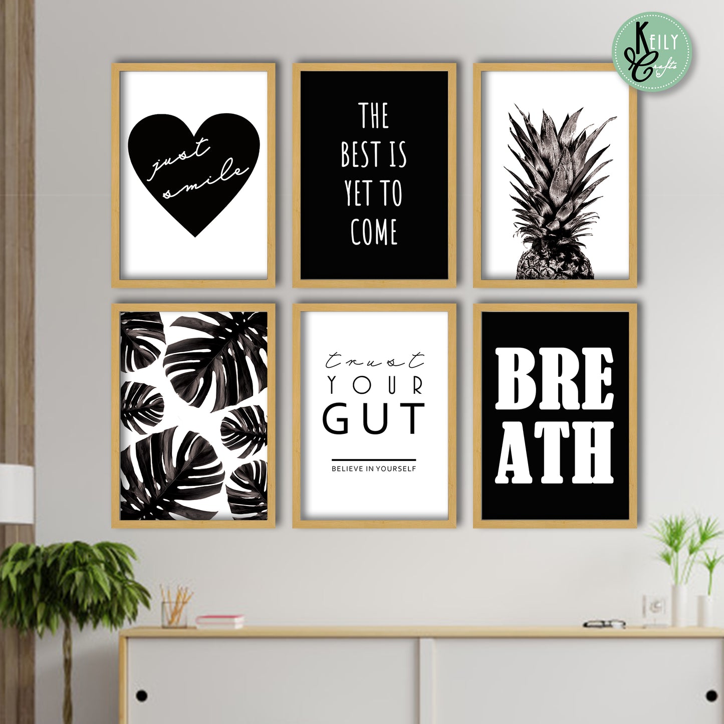 The Best Is Yet To Come - Set of 6 Framed Prints Wall Art Home Decor