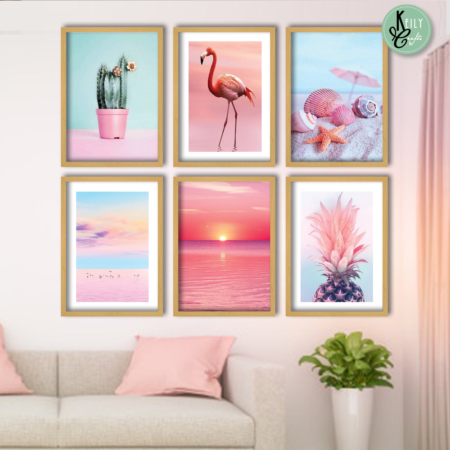 Tropical Nature - Set of 6 Framed Prints Wall Art Home Decor