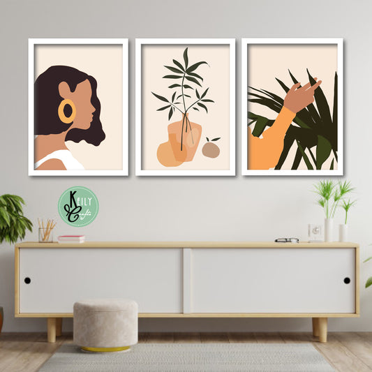 Abstract Boho Girl Wall Art