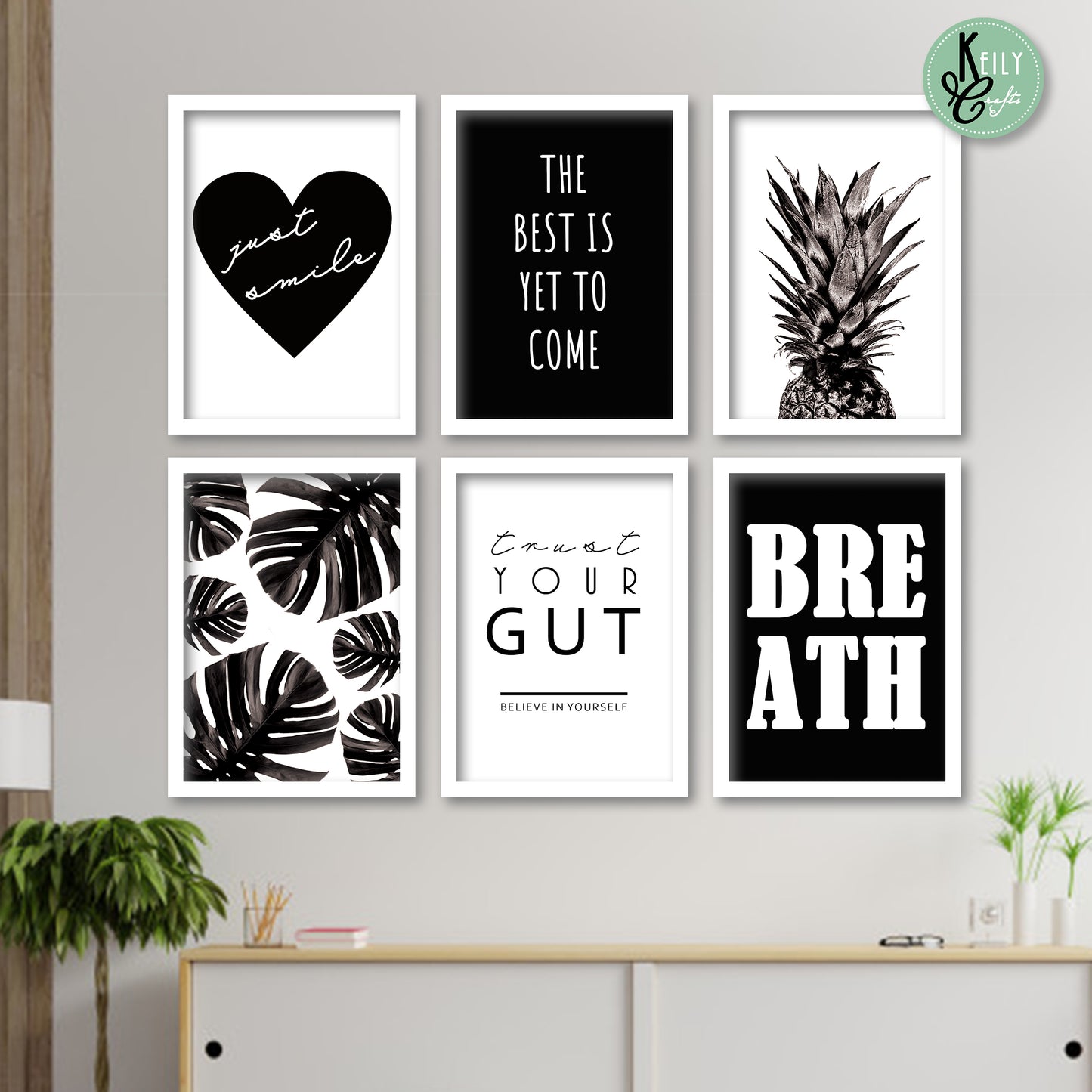 The Best Is Yet To Come - Set of 6 Framed Prints Wall Art Home Decor