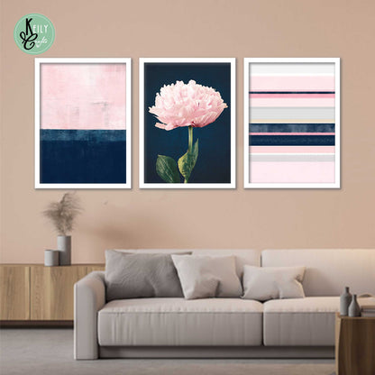 Pink and Navy Wall Art