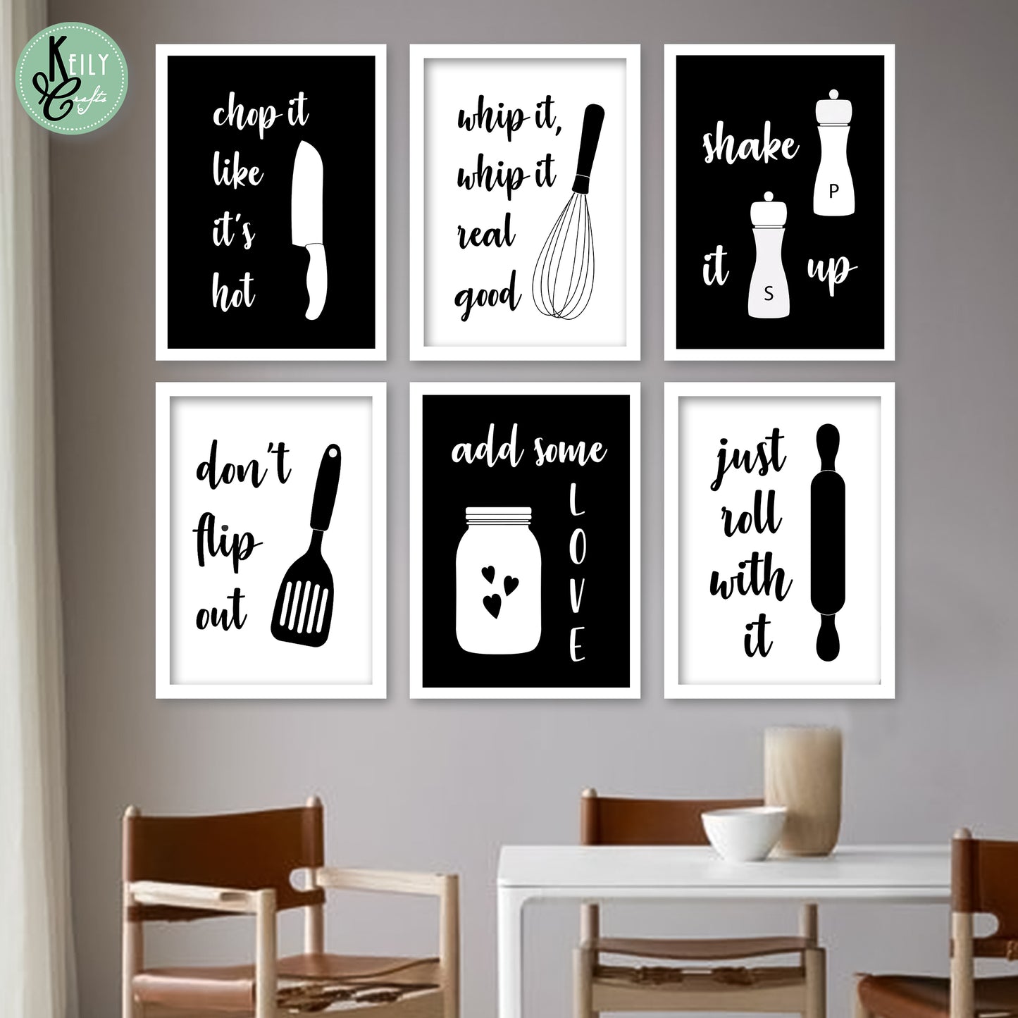 Shake It Up - Set of 6 Framed Prints Wall Art Home Decor